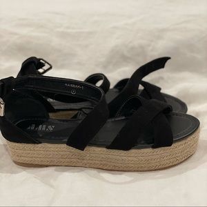 Strappy criss cross espadrille sandal